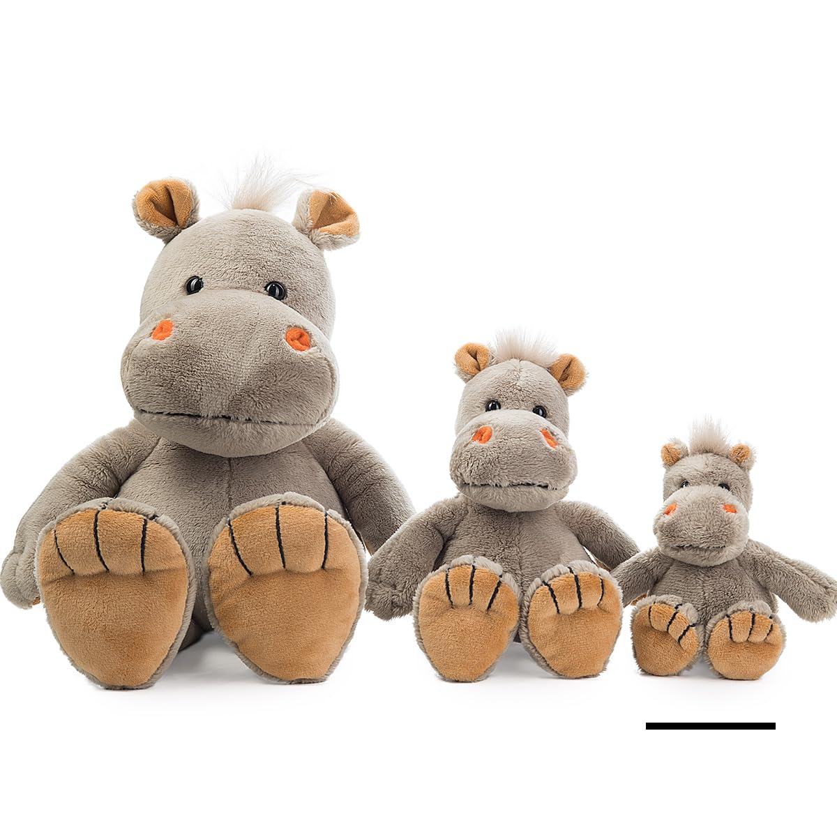 Plüsch Nilpferd „Lola“ – Schaffer 5750 - Kuscheltier Nilpferd weich & flauschig - Stofftier für Babys & Kinder ab 0 Jahren – waschbar - Größe XS - 16 cm - grau