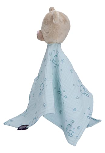 Sterntaler Baby Unisex Schmusetuch Kuscheltuch Kleiner Bär - Kuscheltuch Baby, Musselin Kuscheltuch, Schmusetuch - helltürkis