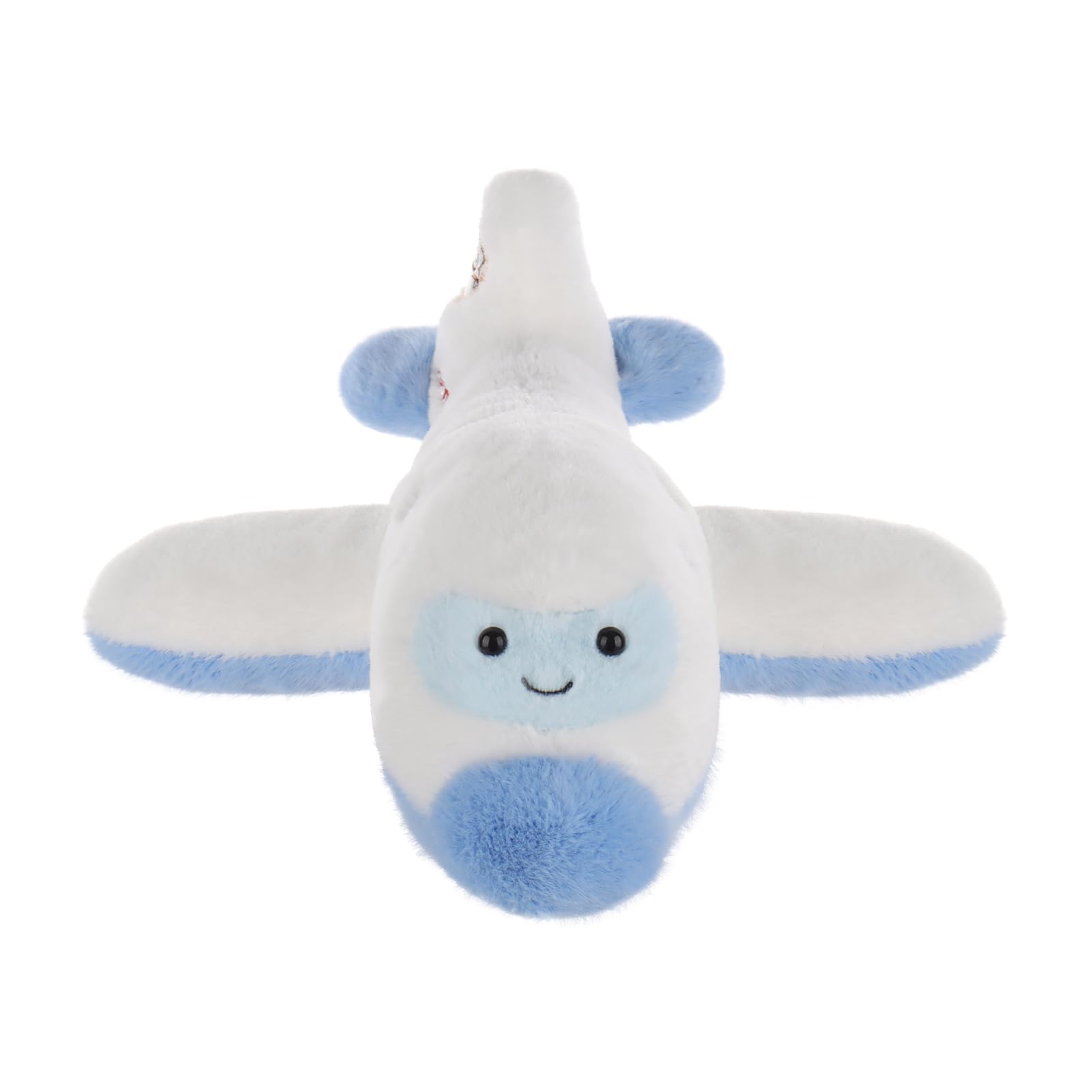 Apricot Lamb Flugzeug Fahrzeug Plüschtiere für Kinder, weiche niedliche Kuscheltier für Baby Mädchen und Jungen, Flauschige Flugzeug Blau 32 cm