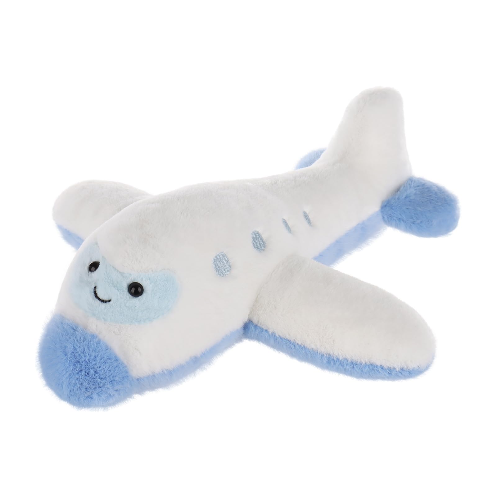 Apricot Lamb Flugzeug Fahrzeug Plüschtiere für Kinder, weiche niedliche Kuscheltier für Baby Mädchen und Jungen, Flauschige Flugzeug Blau 32 cm