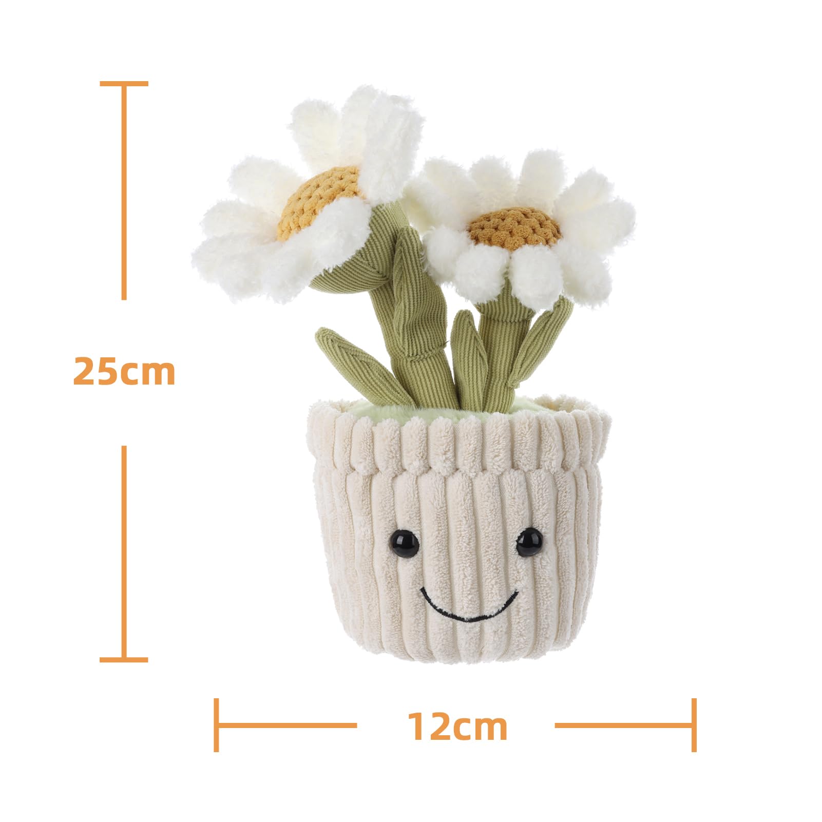 Apricot Lamb Plüschtier Pflanze Daisy Gänseblümchen Plüsch Spielzeug Plüsch Blume Gänseblümchen Puppen Spielzeug für Kinder und Baby weich & waschbar