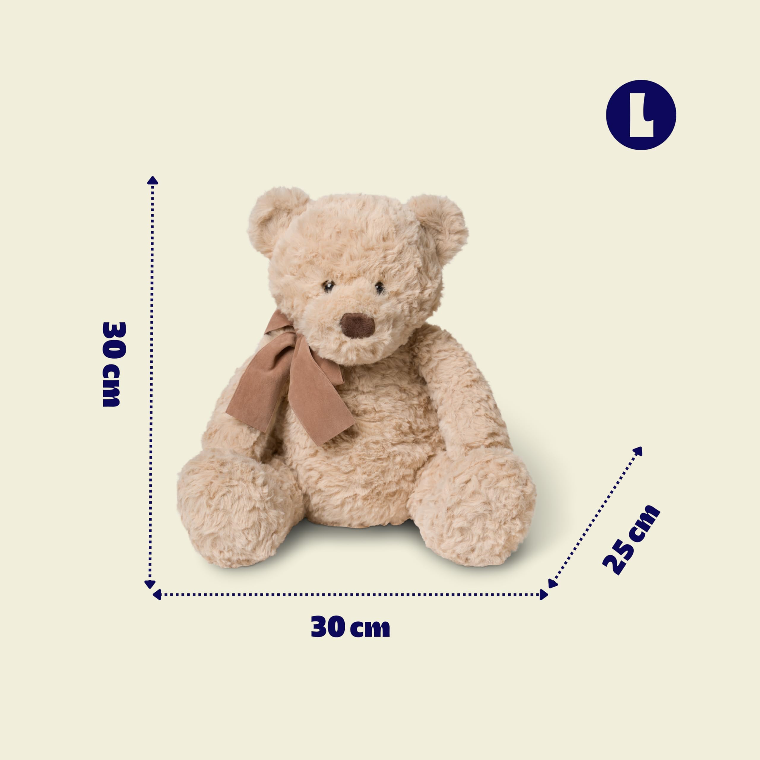 Ljuk® Napmaster™ Bruno – Teddy Kuscheltier, 30 cm, superweicher Plüschbär, klassisches Stofftier, Geschenk für Kinder, Jungen & Mädchen (Classic)