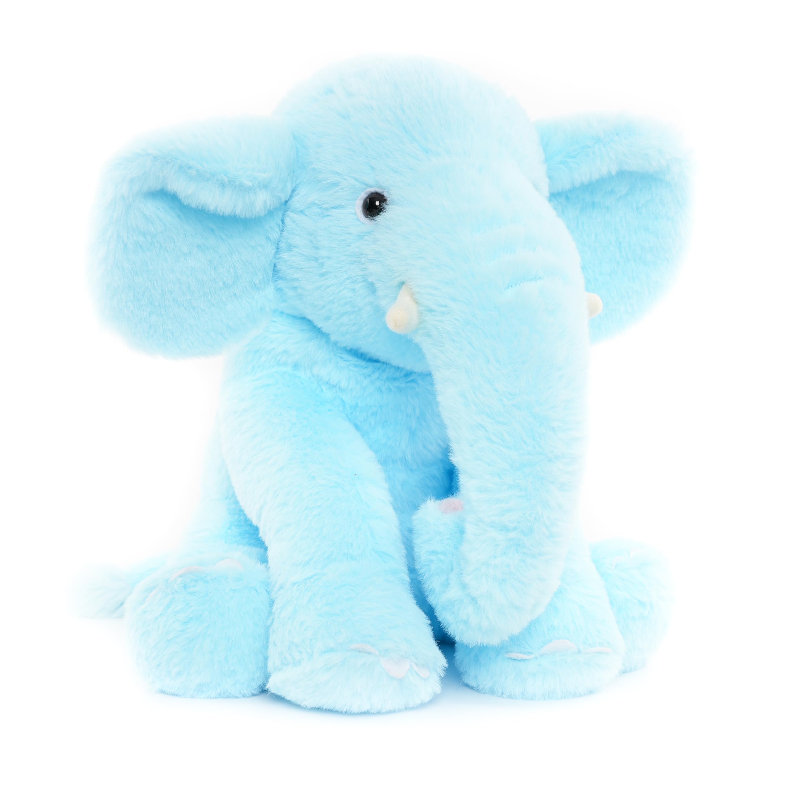 WEIGEDU Kuscheltier Elefant Blau 33 cm – Plüsch Elefant Weich zum Kuscheln und Liebhaben, Stofftier Geschenk für Baby, Kleinkinder & Kinderzimmer-Deko, Flauschiges Schmusetier für Jungen & Mädchen