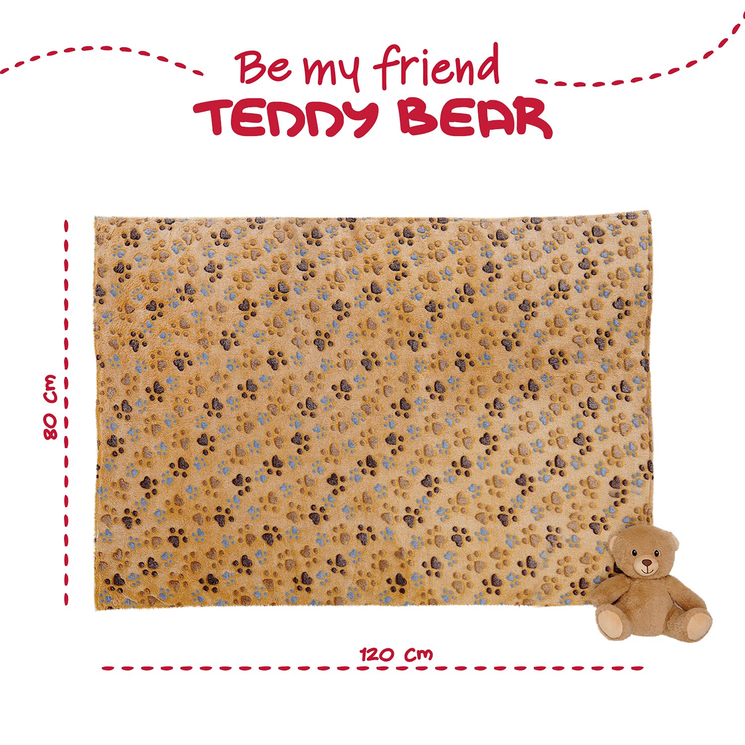 Kuscheldecke Baby Jungen Mädchen mit Kuscheltier Teddybär - Babydecke Braun Kleinkind ab 0+ Monaten mit Plusch Spielzeug - Pluschtier Supersoft Weich mit Decke Kinder 1 2 3 Jahre - 120x80 cm (Bär)