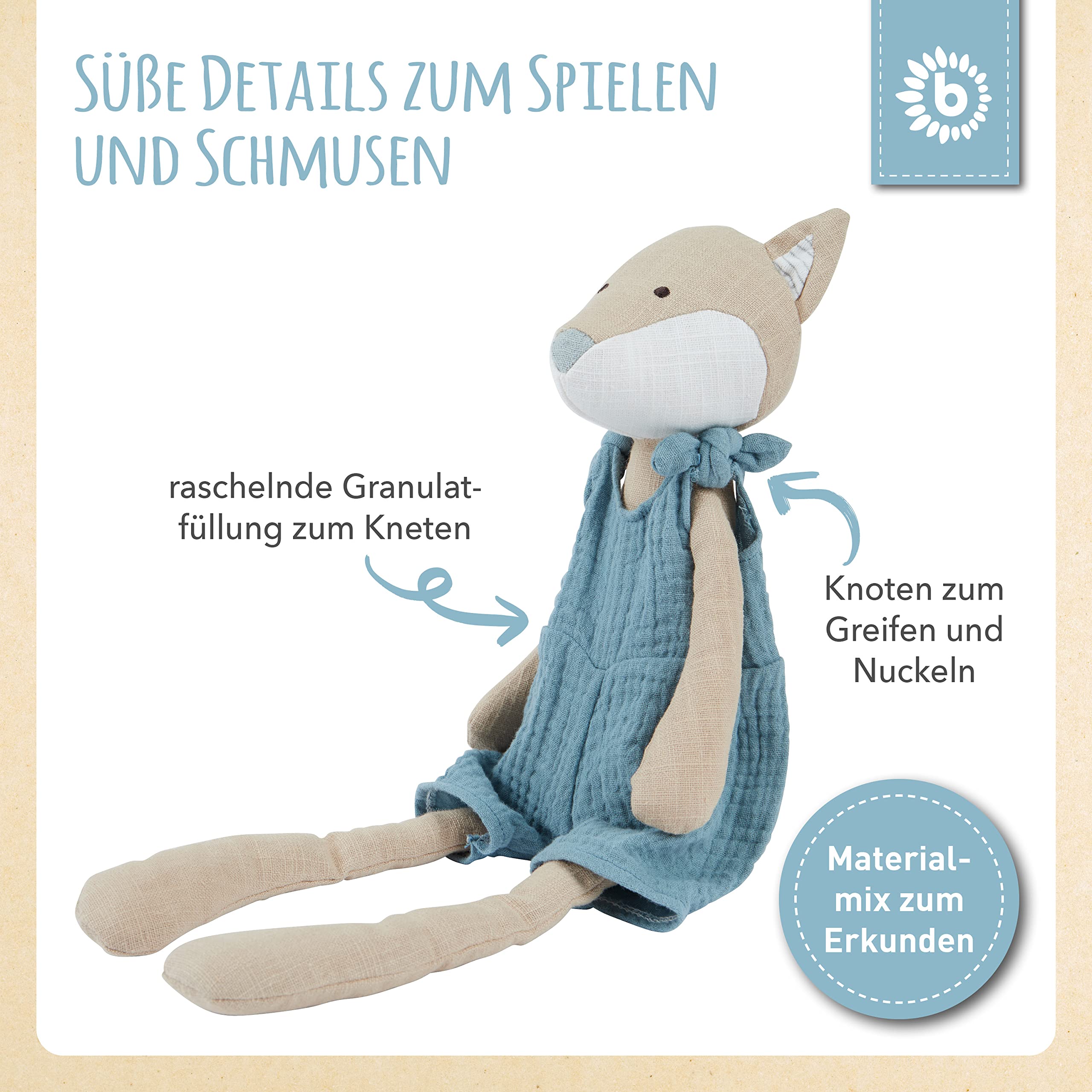 BIECO Plüschtier Fuchs | Kleine Plüschtiere | Geschenk für Baby | Kuscheltier und Gesellschaft